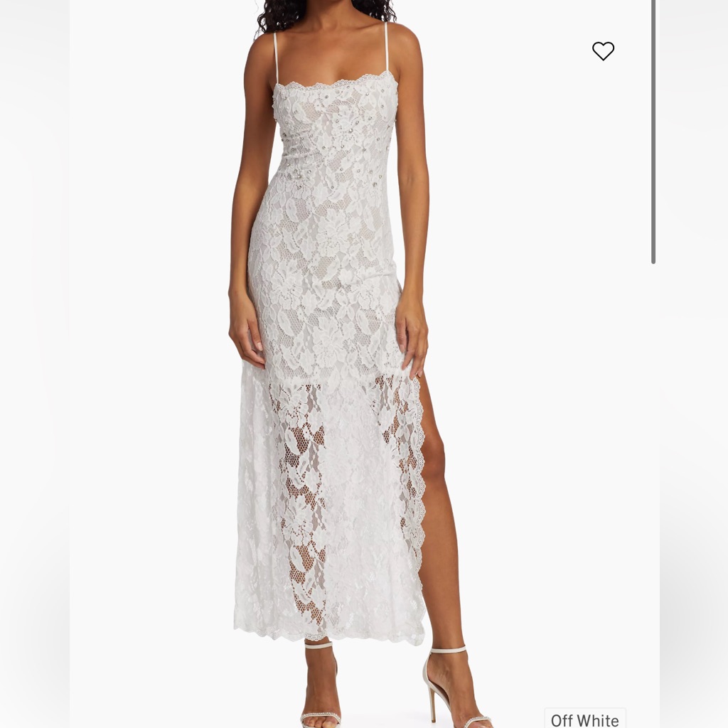 Hemant & Nandita Off White Lace Maxi Dress